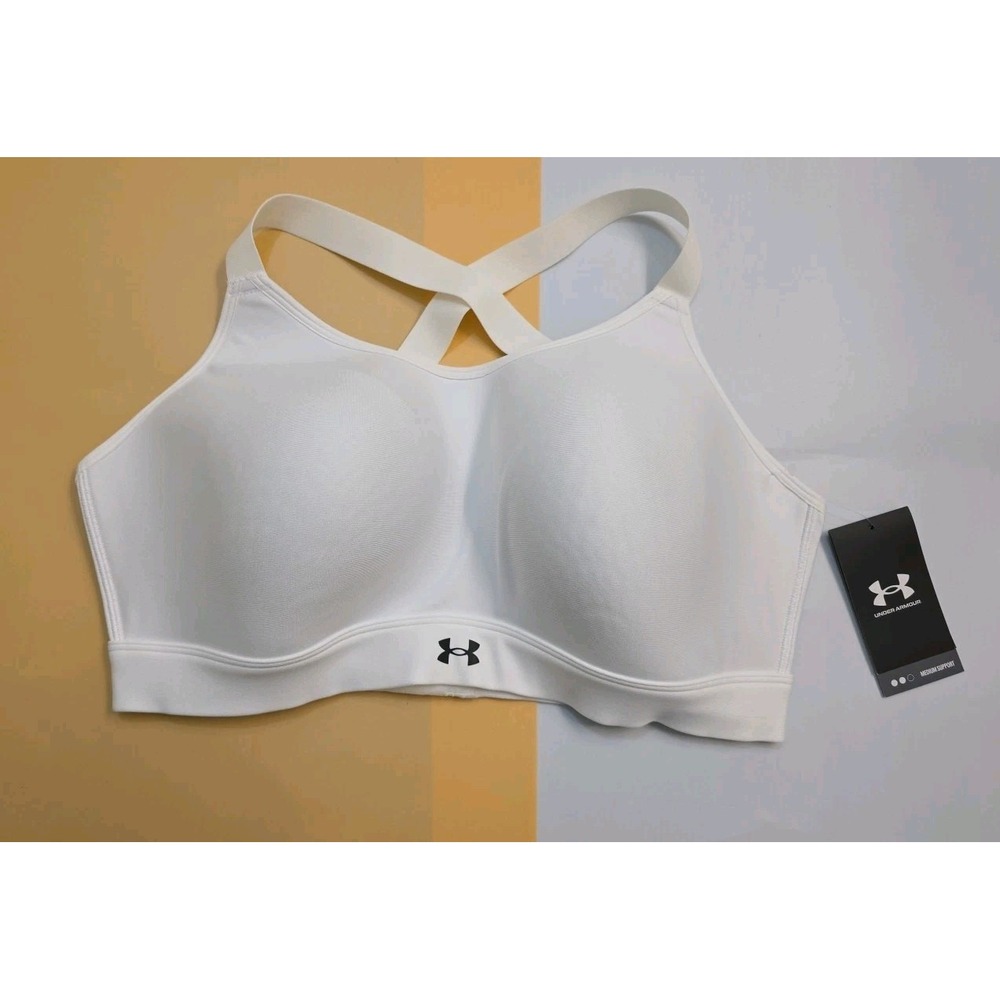 Under Armour Women UA‎ Continuum Mid Support Sports Bra White 1X NWT - Picture 2 of 16
